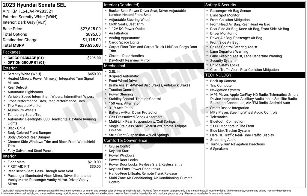 Used 2023 White Hyundai SEL image 37