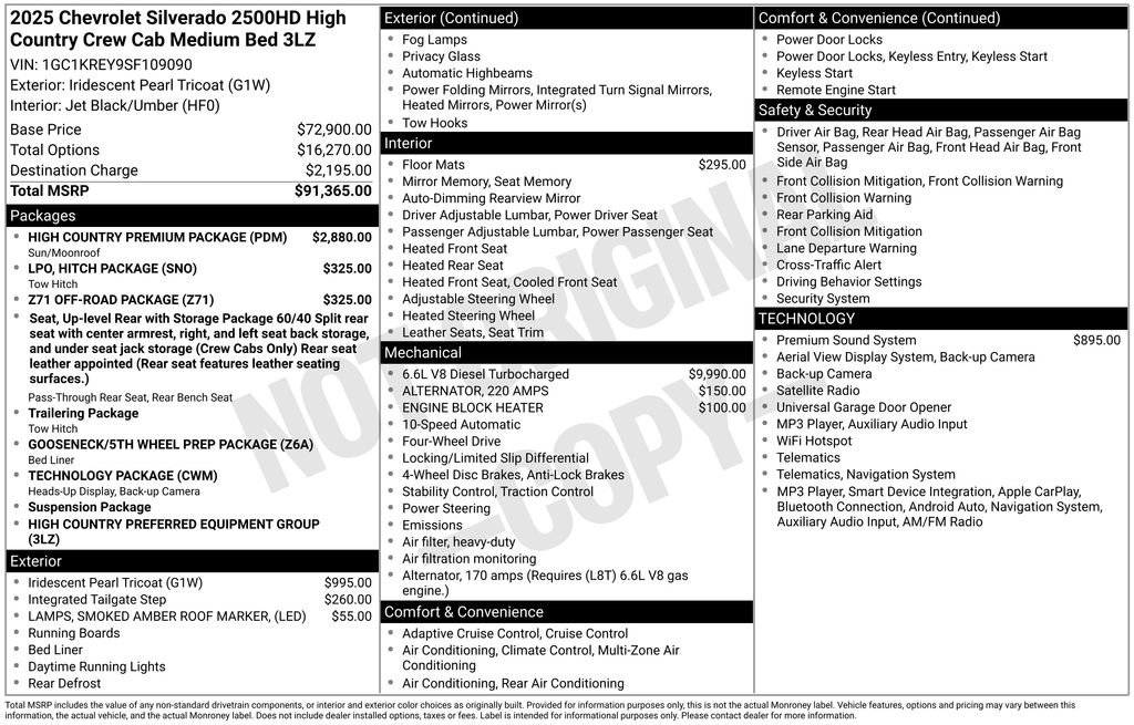 Used 2025 Iridescent Pearl Tricoat Chevrolet High Country image 13
