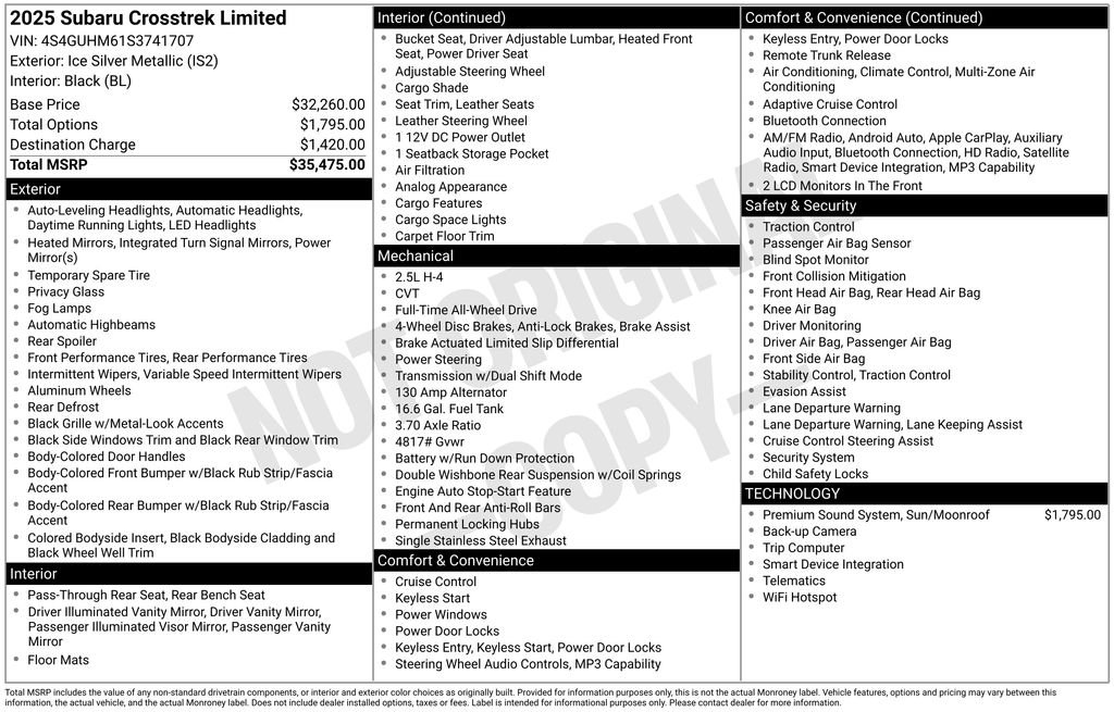Used 2025 Silver Subaru Limited image 34