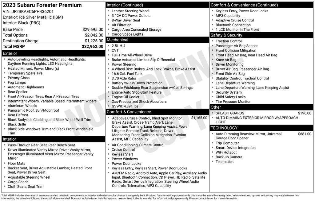 Used 2023 Silver Subaru Premium image 2