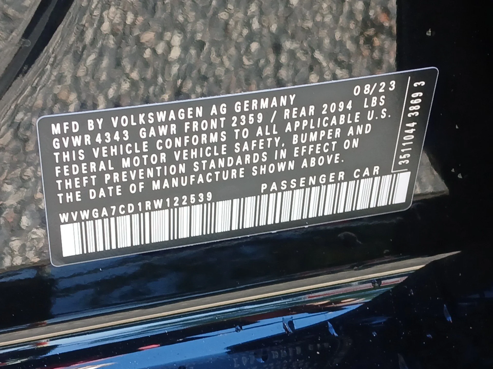 Certified Used 2024 Deep Black Pearl Effect Volkswagen 2.0T S image 18