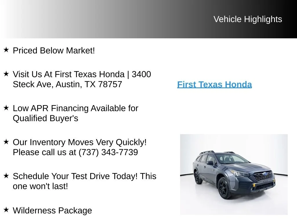 Used 2022 Magnetite Gray Metallic Subaru Wilderness image 10