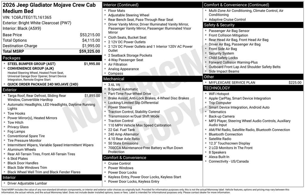 New 2026 Bright White Clear-Coat Exterior Paint Jeep Mojave image 30