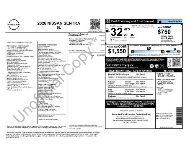 New 2026 Gun Metallic Nissan SL image 32