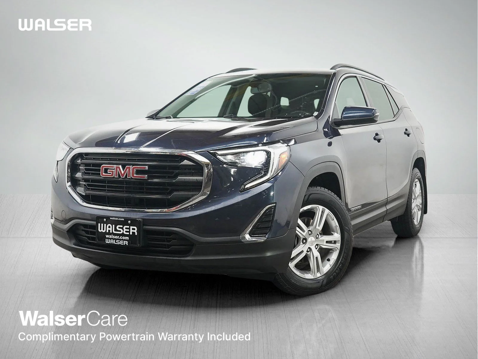 Used 2019 BLUE STEEL METALLIC GMC SLE image 1