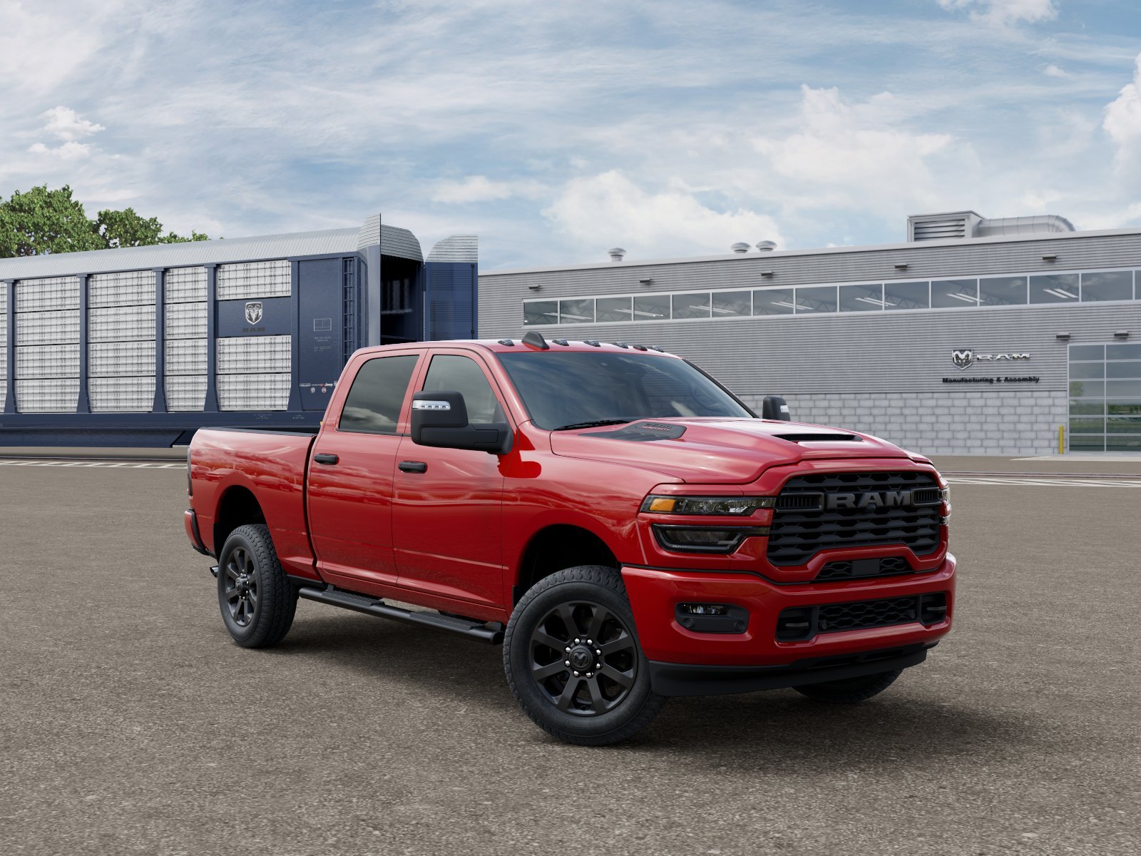 New 2027 Flame Red Clear-Coat Exterior Paint RAM Black Express image 3
