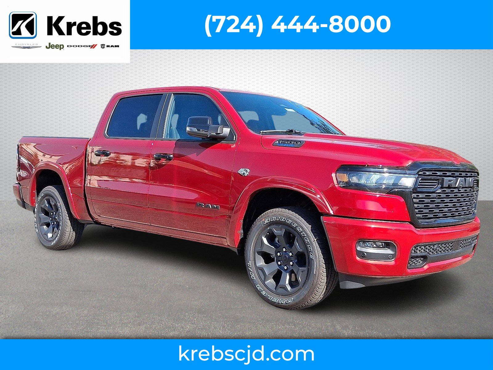New 2026 Molten Red Pearl-Coat Exterior Paint RAM Big Horn CREW Cab 4x4 5