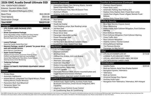 New 2026 Summit White GMC Denali Ultimate image 5