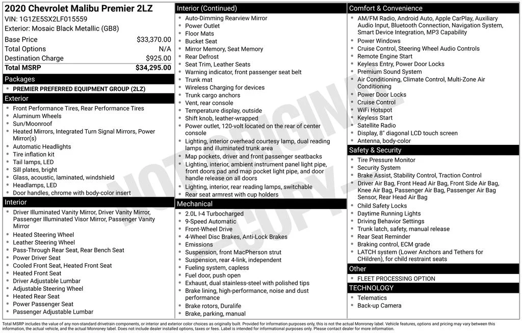 Used 2020 Black Chevrolet Premier image 6