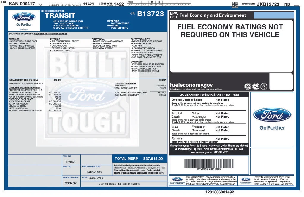 Used 2018 White Ford Base image 2