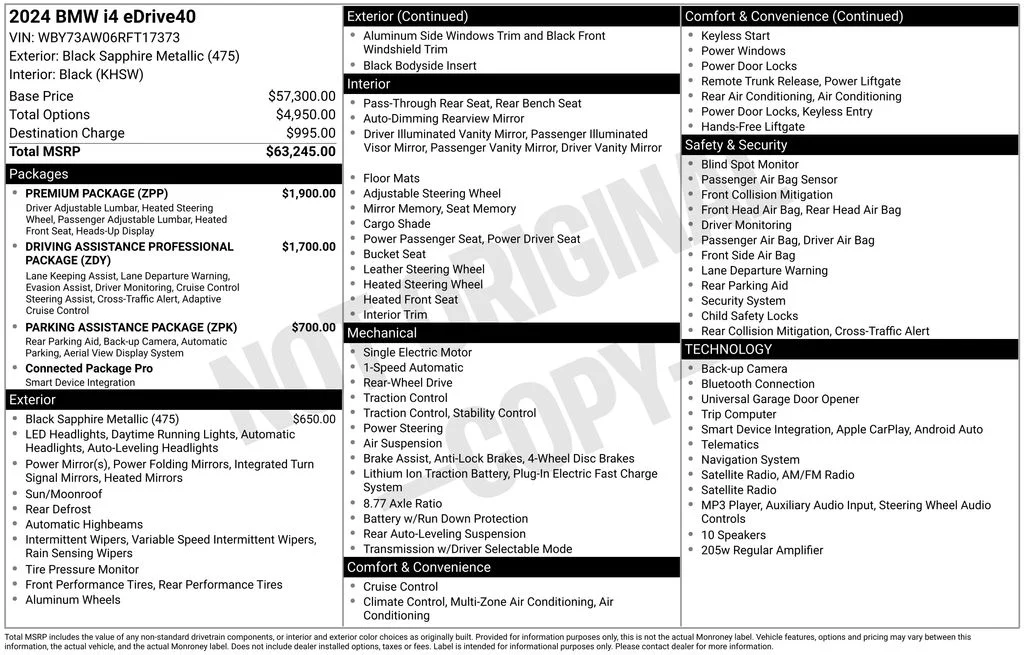 Used 2024 Black BMW eDrive40 image 6