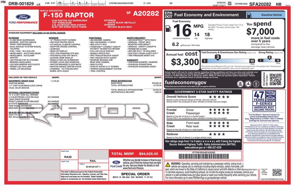 Used 2025 Black Ford Raptor image 10
