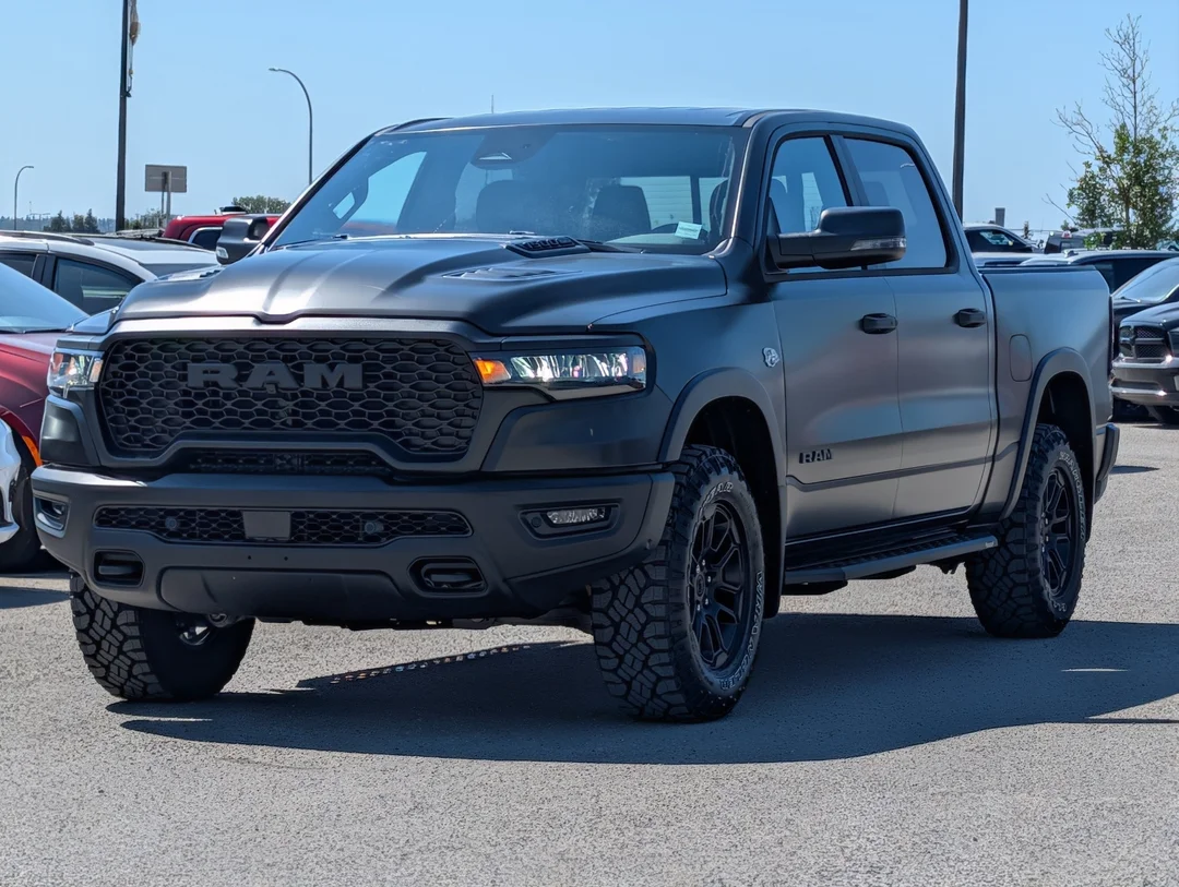 New 2026 Black RAM Rebel - - 5.7L HEMI V8 - Satin Black Wrap - Window Tint - Running Boards, Hard Tonneau Cover - 4x4 image 4