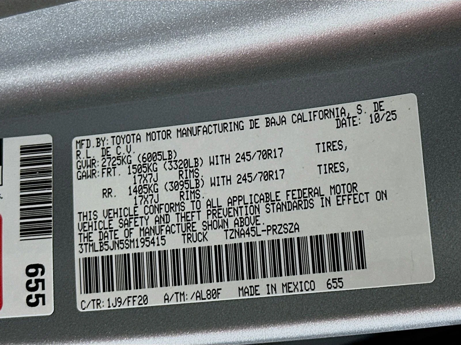 New 2025 Celestial Silver Metallic Toyota  SR5 image 30
