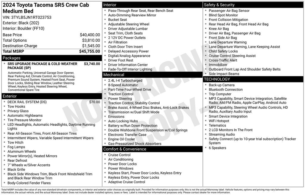 Certified Used 2024 Black Toyota SR5 image 8