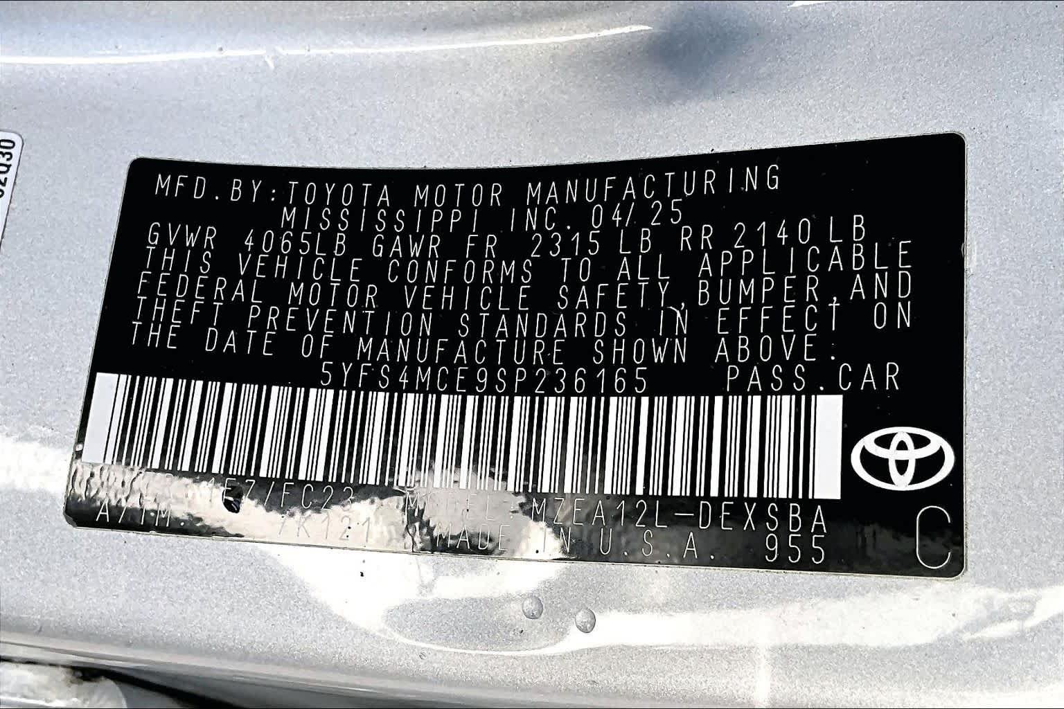 Used 2025 Classic Silver Metallic Toyota SE image 34