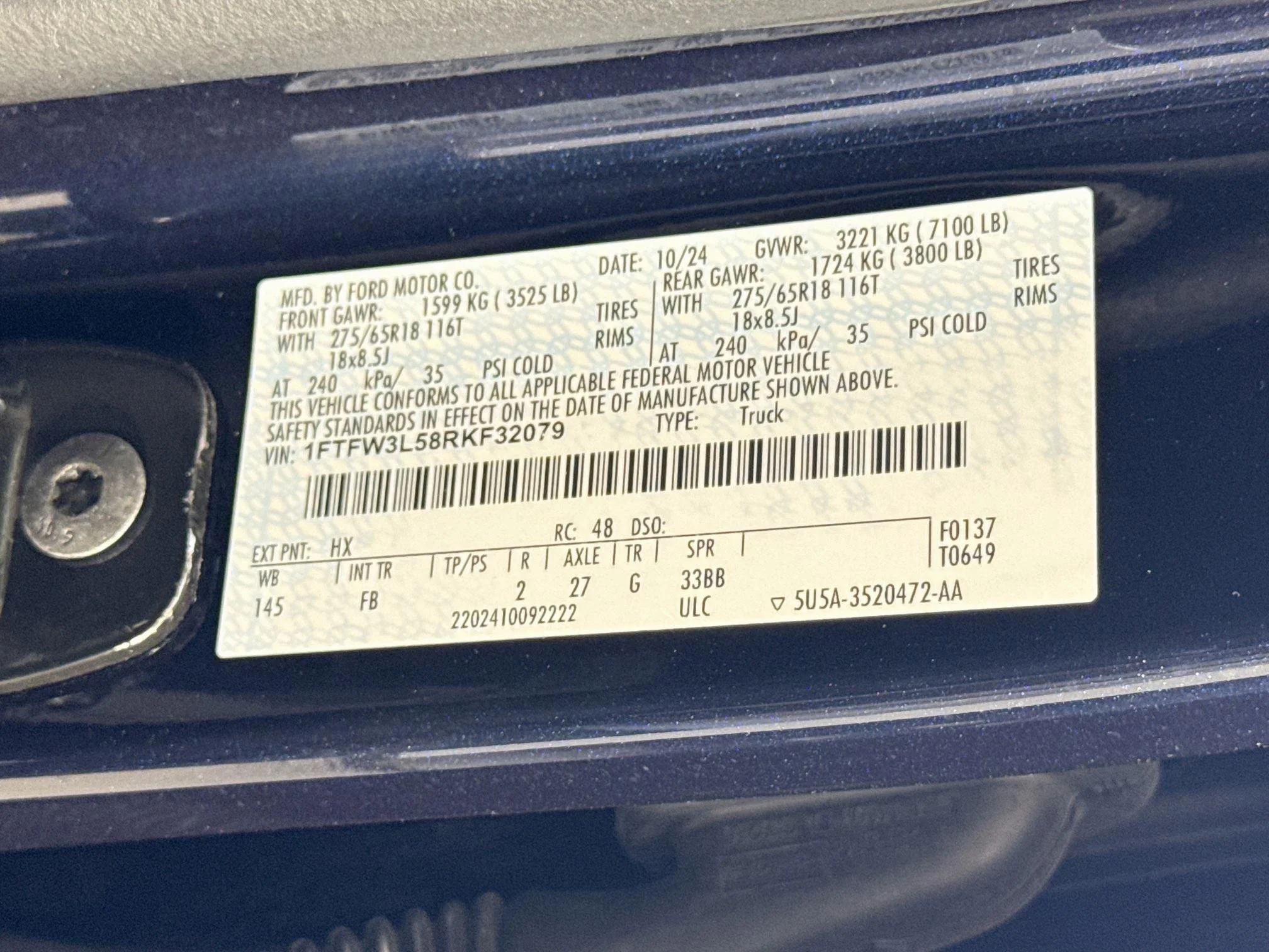 Used 2024 Antimatter Blue Metallic Ford XLT image 32