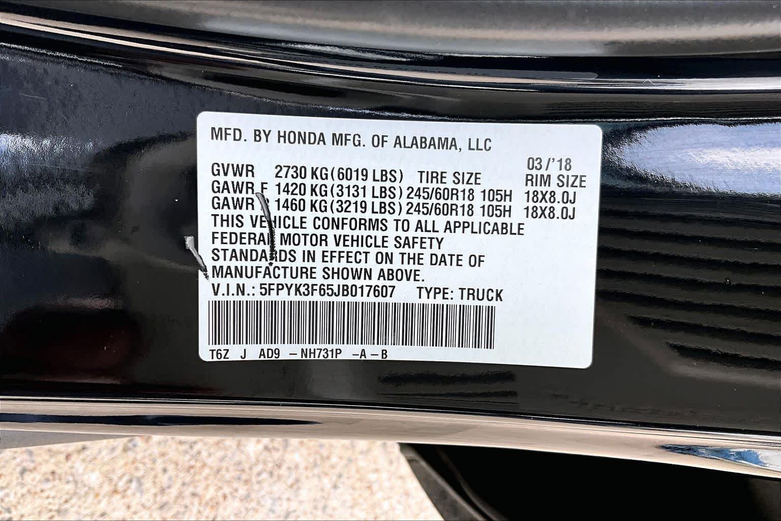 Certified Used 2018 Crystal Black Pearl Honda RTL-T image 35