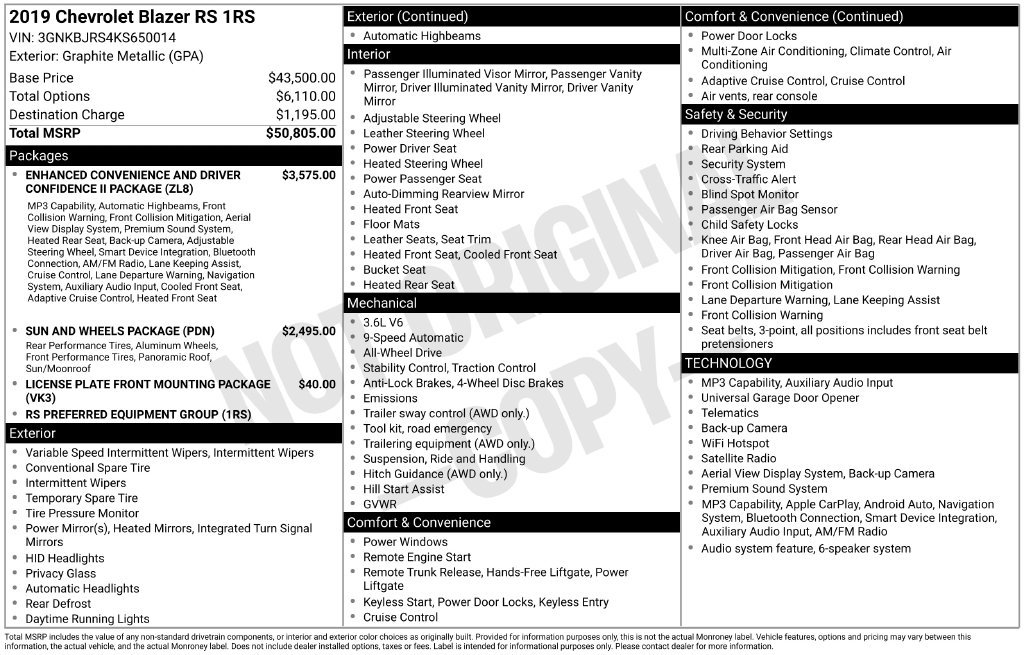 Used 2019 Gray Chevrolet RS image 10