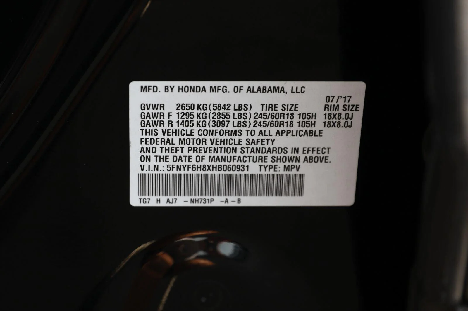 Used 2017 Crystal Black Pearl Honda EX-L image 57