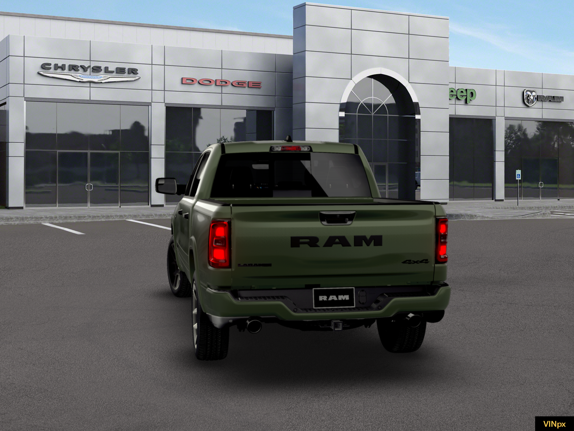 New 2026 Serrano-Green Metallic Exterior Paint RAM Laramie Crew Cab 4x4 57
