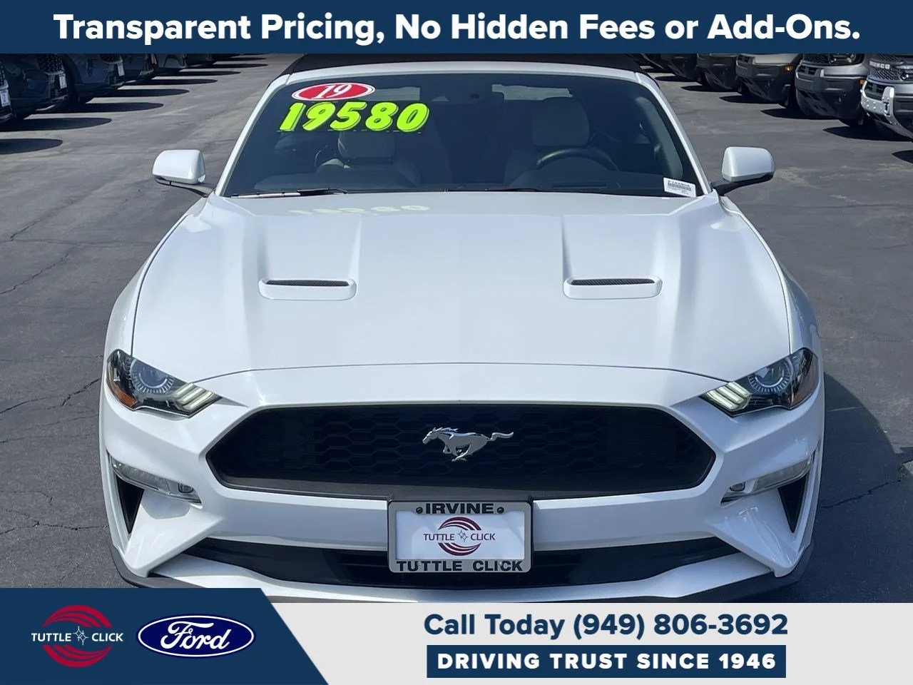 Used 2019 Ford Mustang EcoBoost Premium with VIN 1FATP8UH4K5135050 for sale in San Juan Capistrano, CA