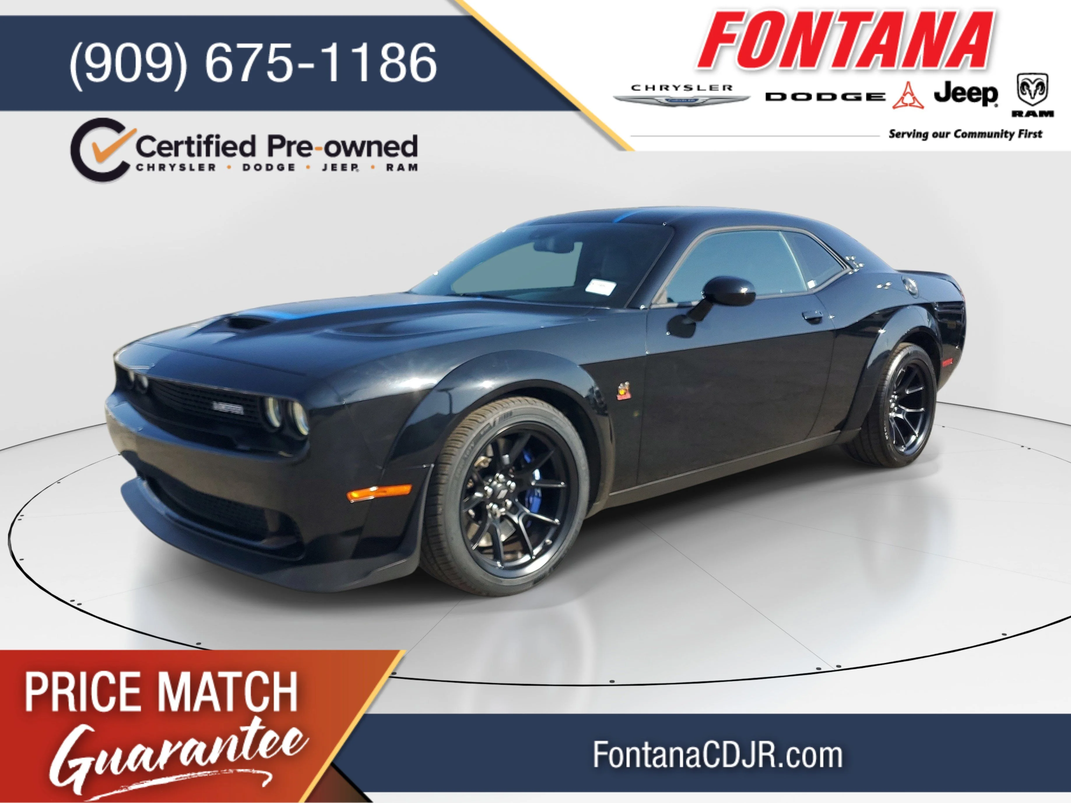 Certified Used 2023 Black Dodge R/T Scat Pack Widebody image 1