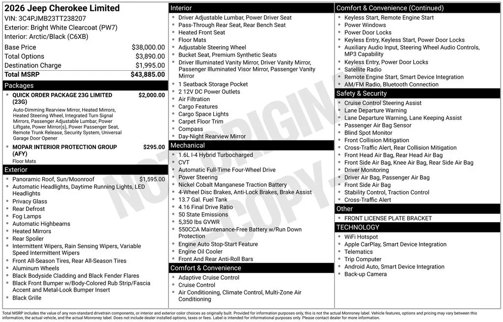 New 2026 Bright White Clear-Coat Exterior Paint Jeep Limited image 6