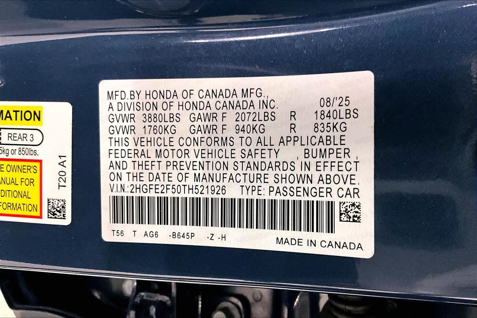 Used 2026 Blue Lagoon Pearl Honda Sport image 35