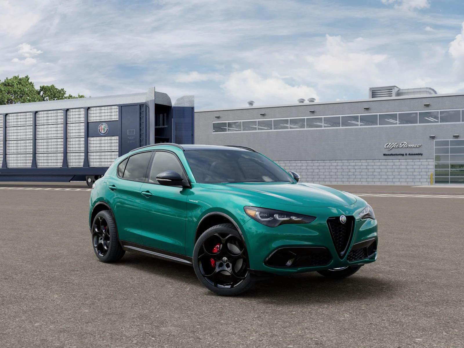 New 2026 Verde (Green) Fangio Metallic Exterior Paint Alfa Romeo Base image 3