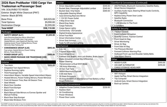 New 2026 Bright White Clearcoat RAM Base image 14