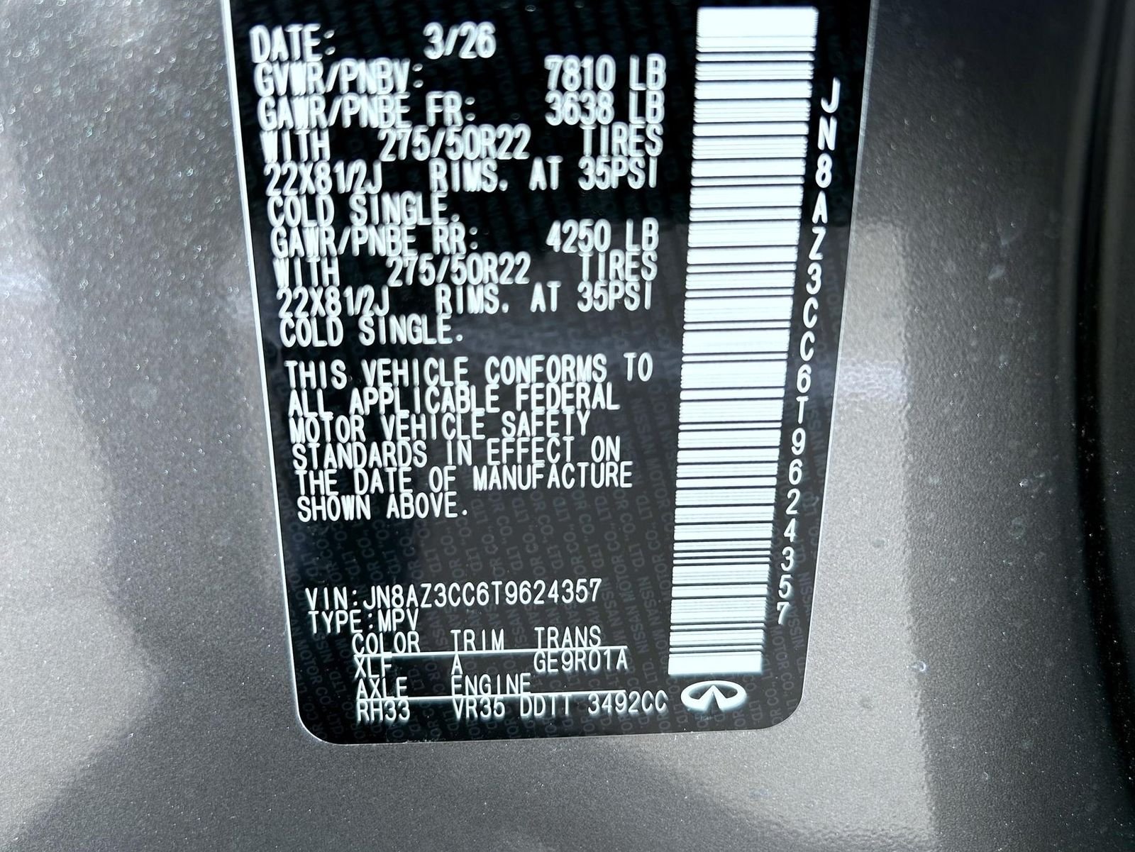 New 2026 2T DYNAMIC META INFINITI Autograph 4WD image 27