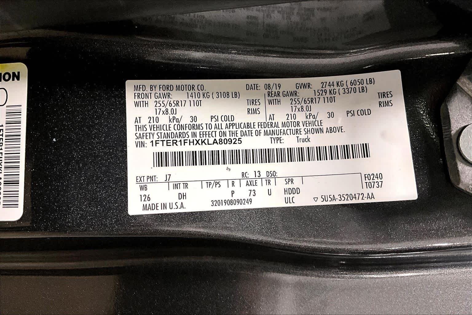 Used 2019 Magnetic Metallic Ford LARIAT image 33