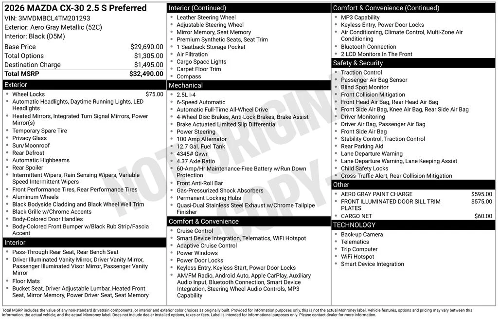 New 2026 Gray Mazda 2.5 S Preferred image 7