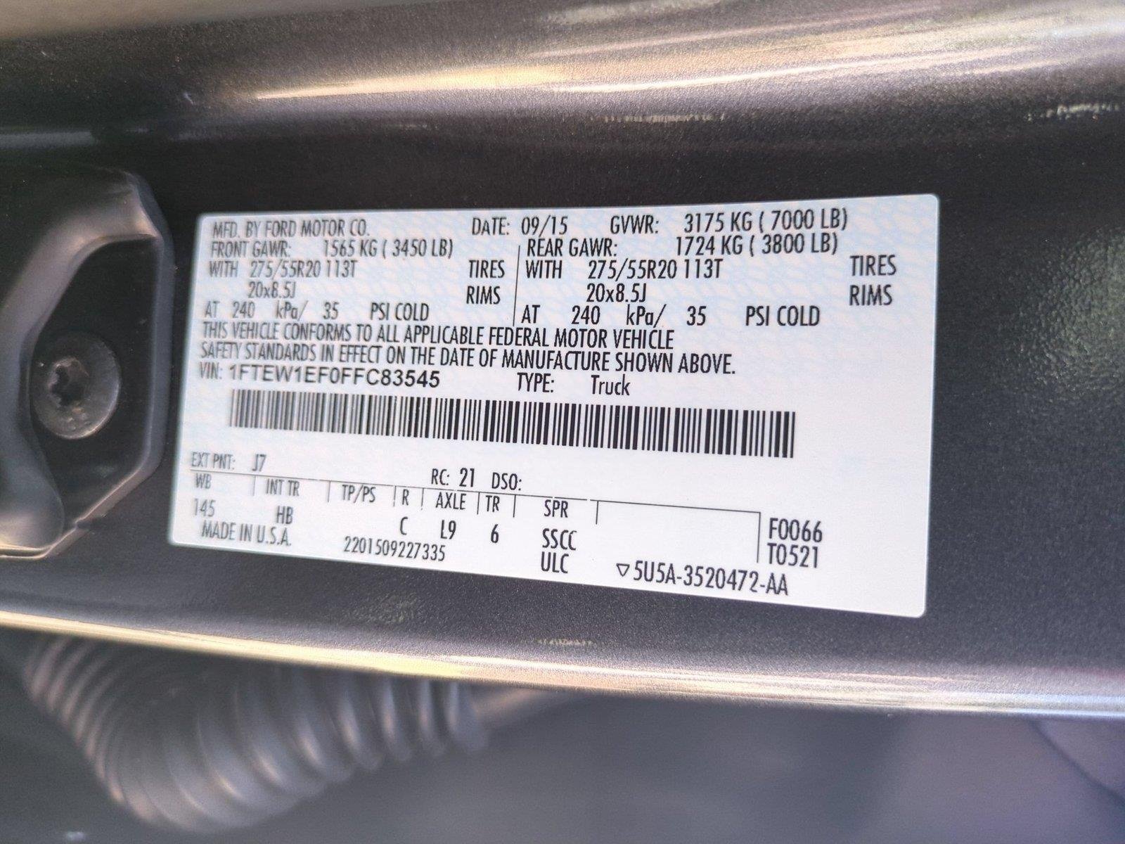 Used 2015 Magnetic Metallic Ford Lariat image 42