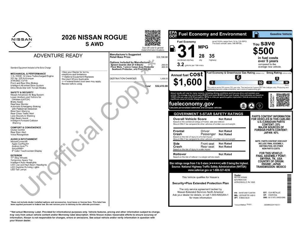 2026 Nissan Rogue S - Photo 6