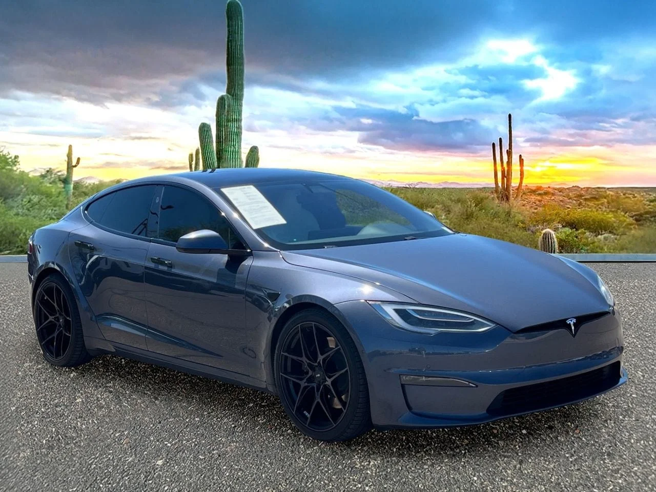 Used 2022 Midnight Silver Tesla Plaid image 7