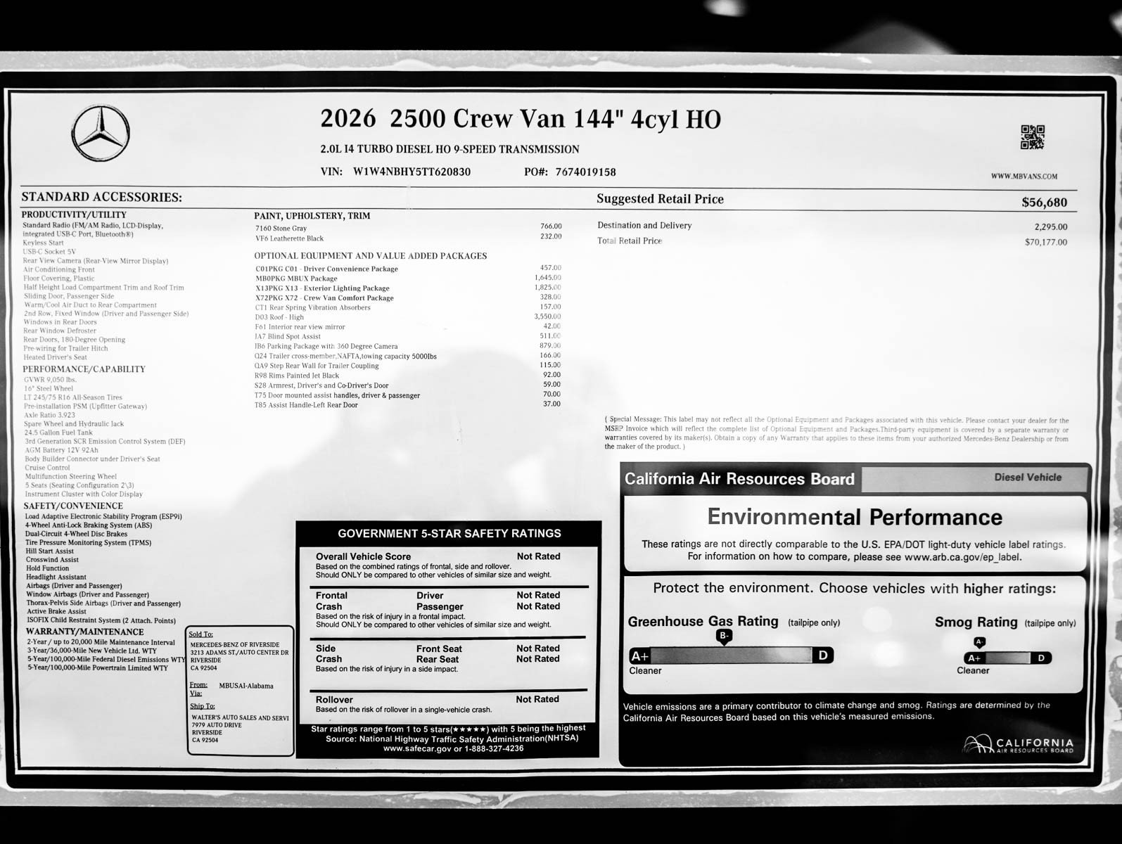 New 2026 Stone Gray Mercedes-Benz 2500 High Roof I4 Diesel HO 144 RWD image 28