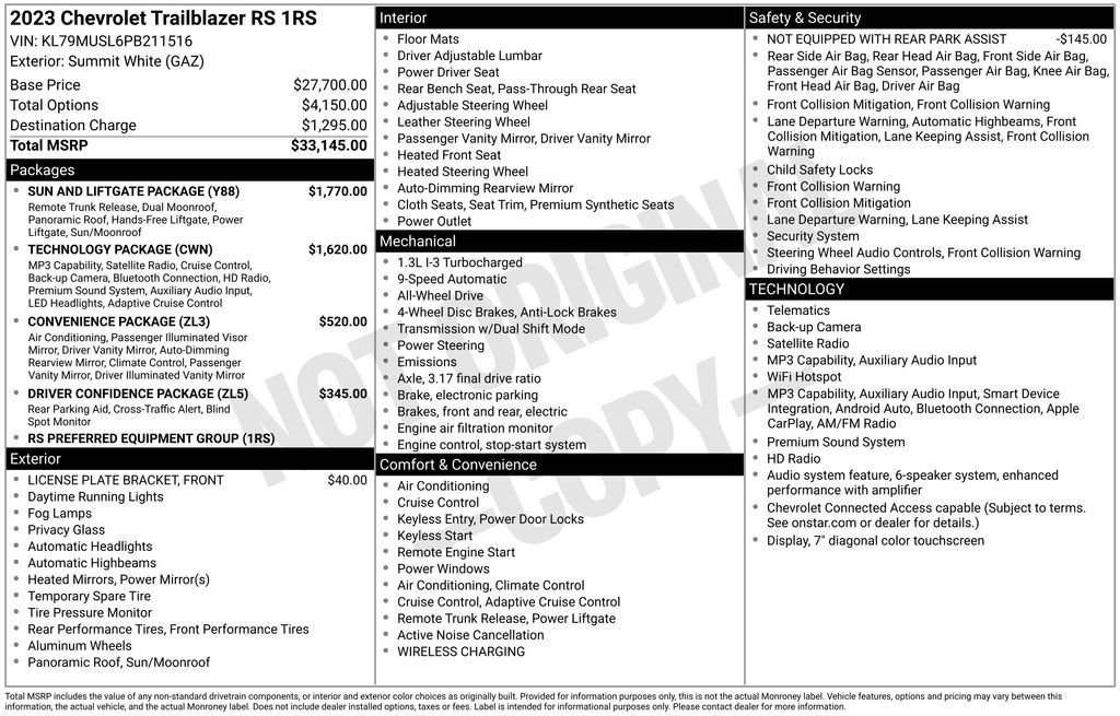 Used 2023 White Chevrolet RS image 35