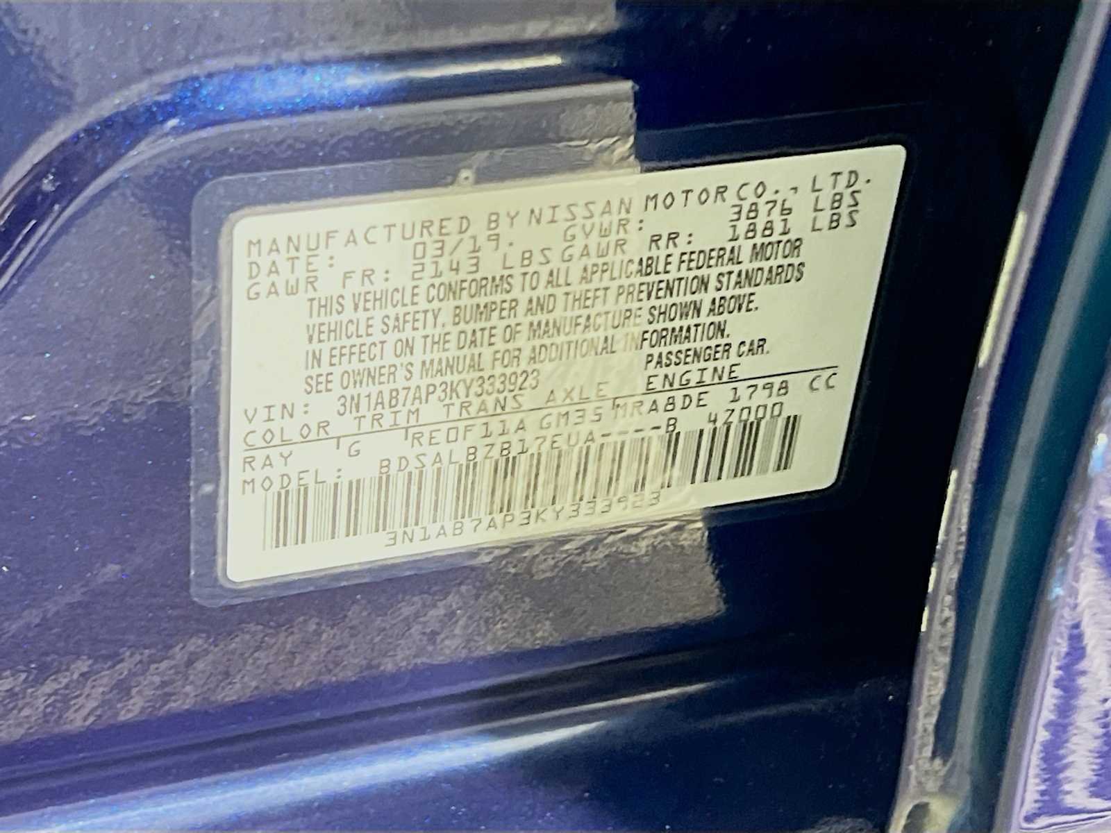Used 2019 Deep Blue Pearl Nissan S image 30