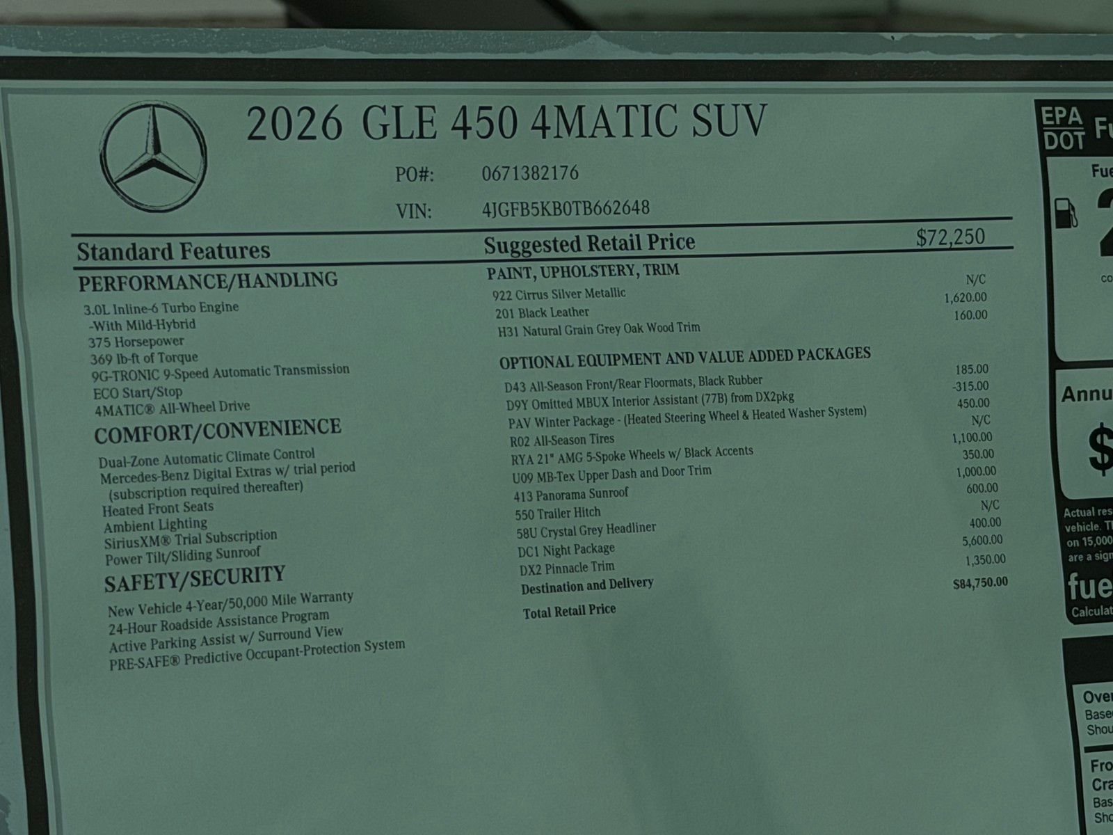 New 2026 Cirrus Silver Metallic Mercedes-Benz GLE 450 image 24