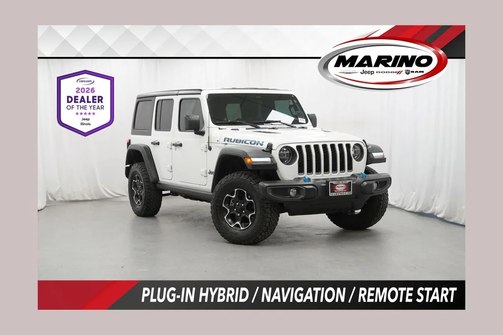 Used 2022 White Jeep Unlimited Rubicon 4xe image 1