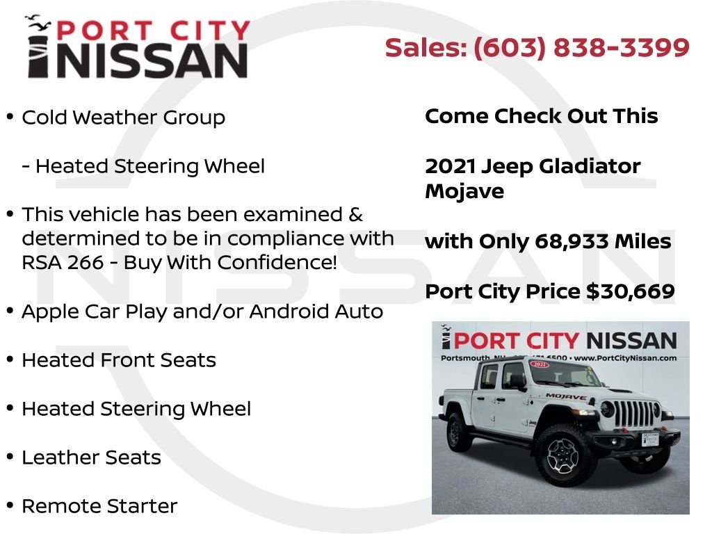 Used 2021 Bright White Clearcoat Jeep Mojave w/leather, cold weather & tow pkgs image 15