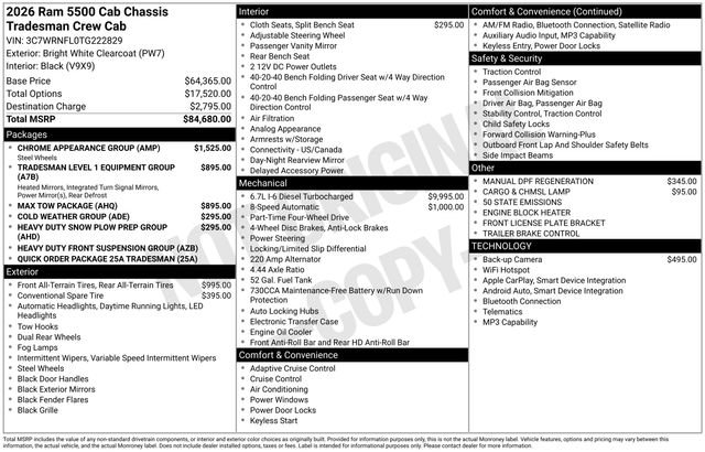 New 2026 Bright White Clear-Coat Exterior Paint RAM Tradesman image 2