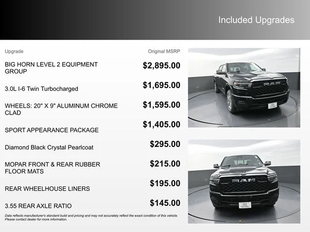 New 2026 Diamond Black Crystal Pearl-Coat Exterior Paint RAM Big Horn/Lone Star image 4