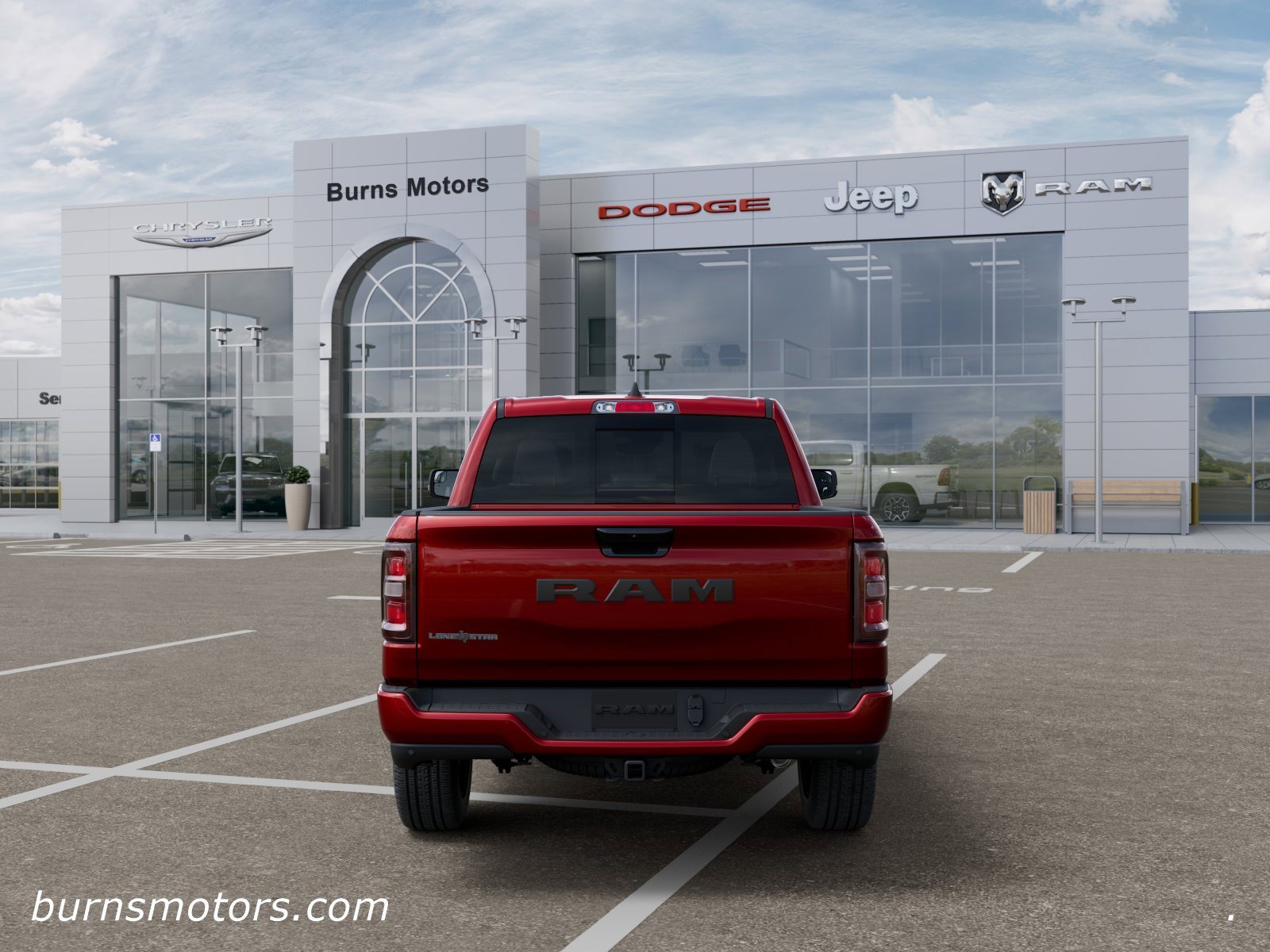 New 2026 Molten Red Pearl-Coat Exterior Paint RAM Lone Star Night Edition image 7