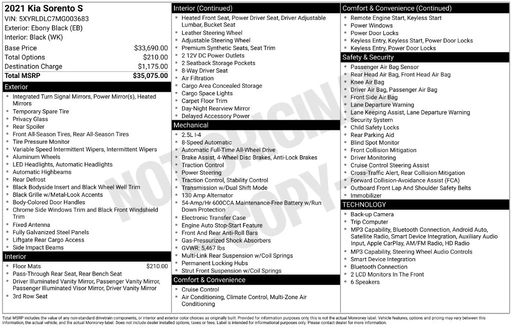 Used 2021 Black Kia S image 2
