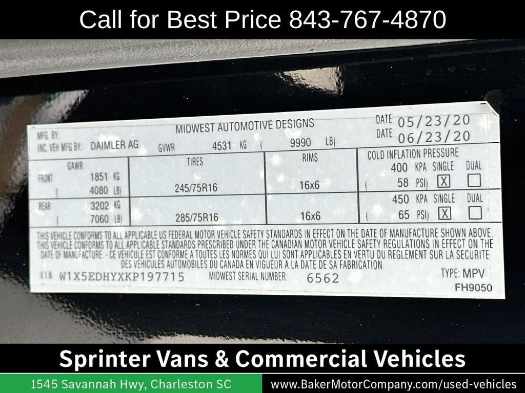 Used 2019 Jet Black Mercedes-Benz Cargo 170 WB EXT image 34