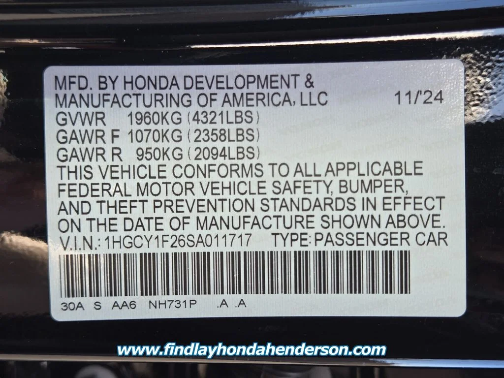 Certified Used 2025 Crystal Black Pearl Honda LX image 13