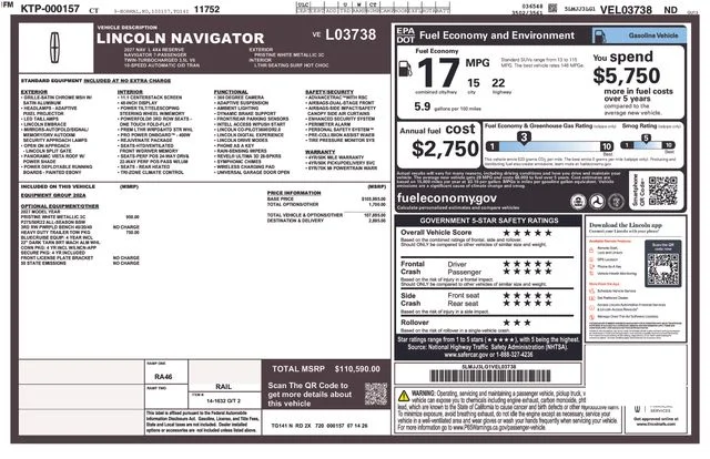 New 2027 Pristine White Metallic Tri-Coat Lincoln Reserve L image 57